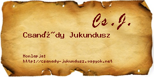 Csanády Jukundusz névjegykártya